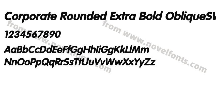 Corporate Rounded Extra Bold ObliqueSWFTEPreview