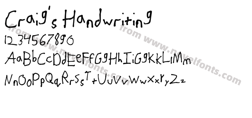 Craig's HandwritingPreview