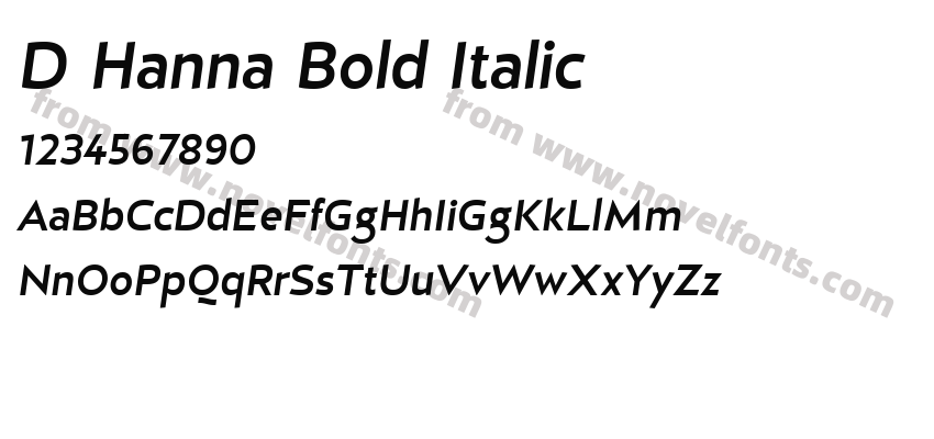 D Hanna Bold ItalicPreview