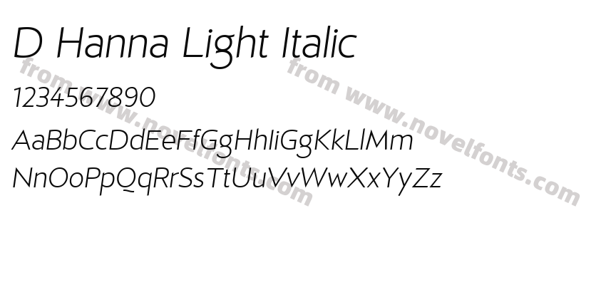 D Hanna Light ItalicPreview