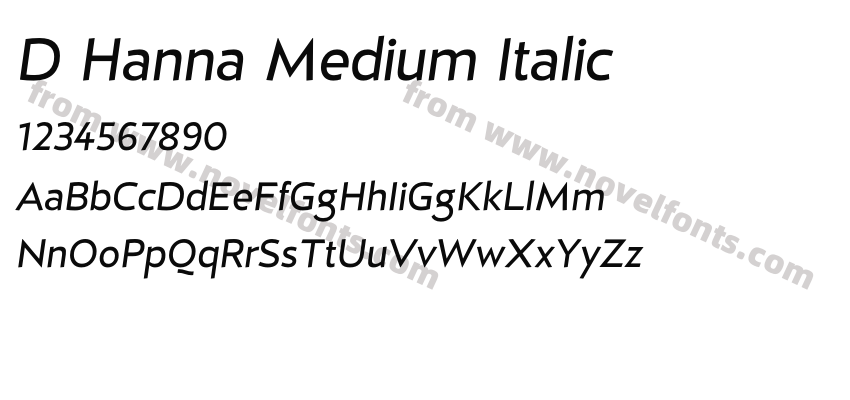 D Hanna Medium ItalicPreview