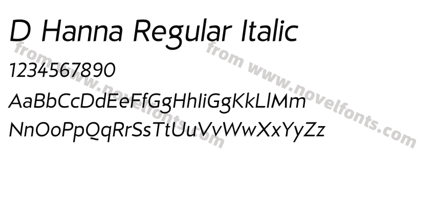 D Hanna Regular ItalicPreview