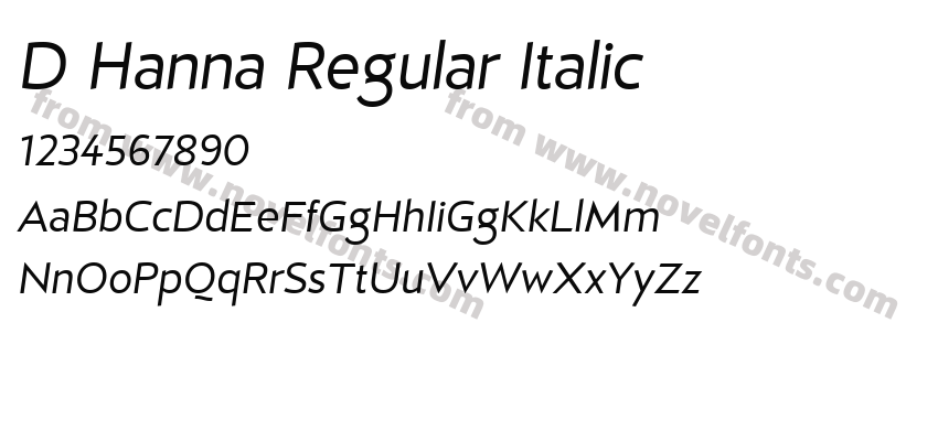 D Hanna Regular ItalicPreview