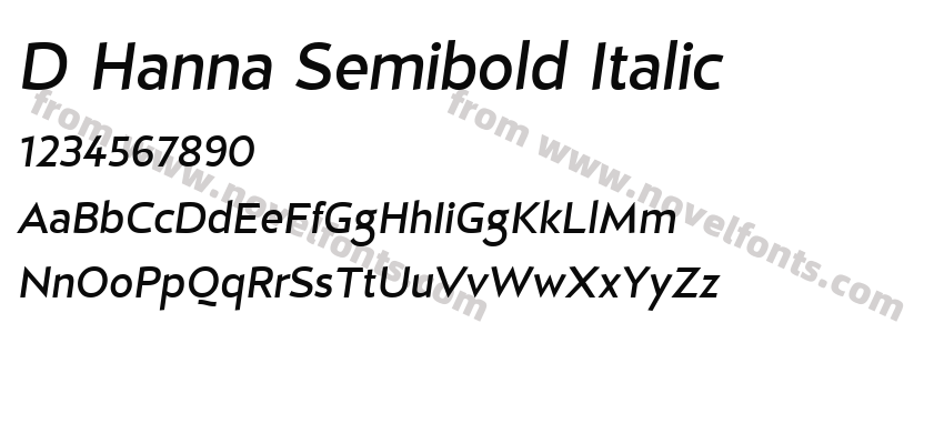 D Hanna Semibold ItalicPreview