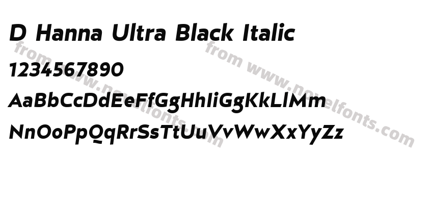 D Hanna Ultra Black ItalicPreview