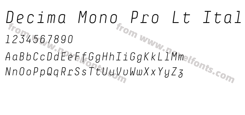 Decima Mono Pro Lt ItalicPreview