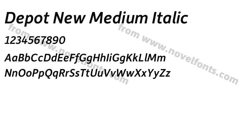 Depot New Medium ItalicPreview