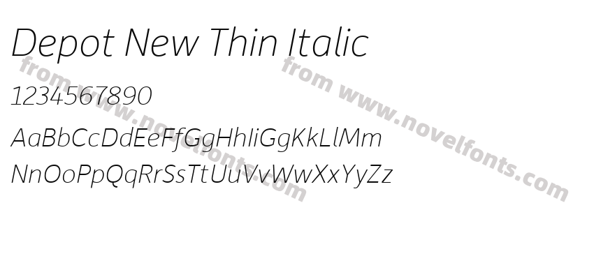 Depot New Thin ItalicPreview