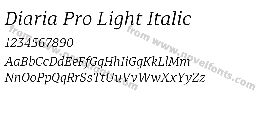 Diaria Pro Light ItalicPreview