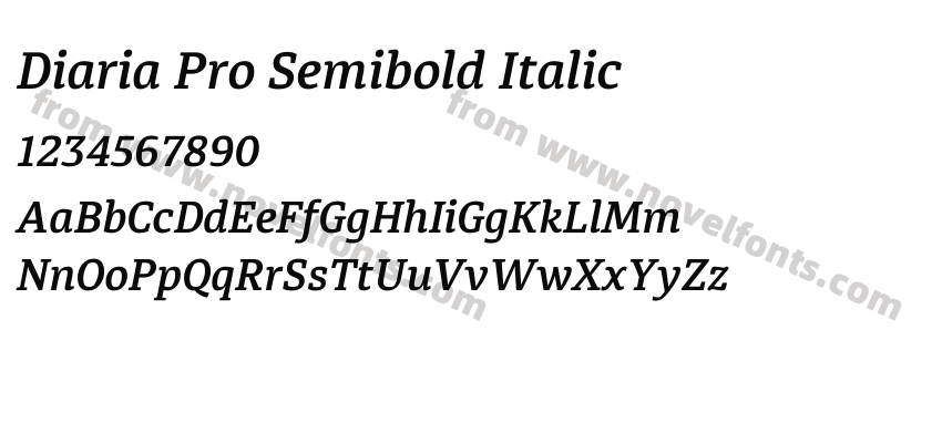 Diaria Pro Semibold ItalicPreview