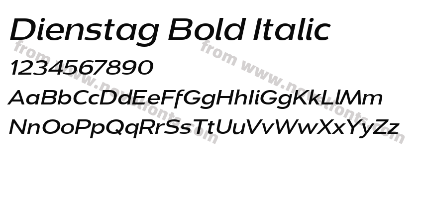 Dienstag Bold ItalicPreview