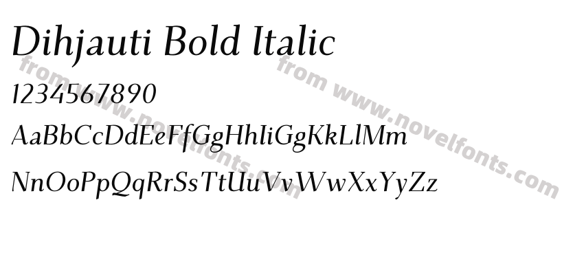 Dihjauti Bold ItalicPreview