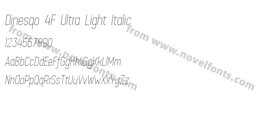 Dinesqo 4F Ultra Light ItalicPreview