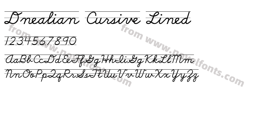 Dnealian Cursive LinedPreview