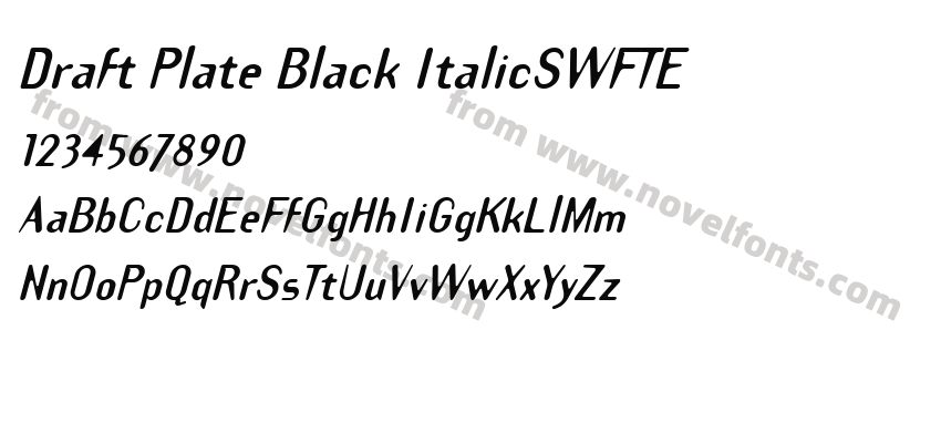Draft Plate Black ItalicSWFTEPreview