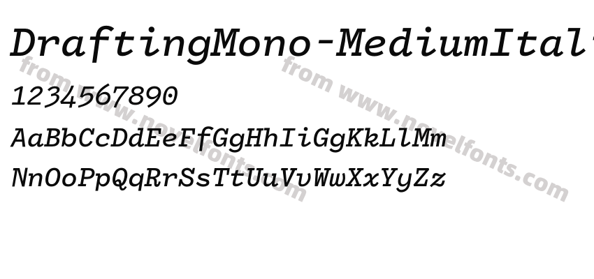 DraftingMono-MediumItalicPreview