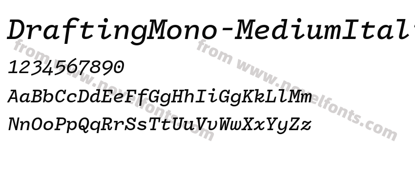 DraftingMono-MediumItalicPreview
