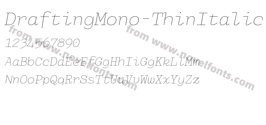 DraftingMono-ThinItalicPreview
