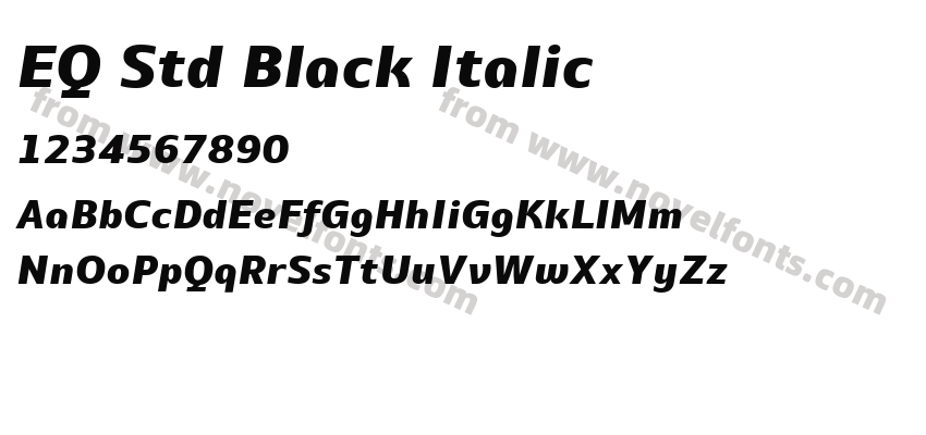 EQ Std Black ItalicPreview