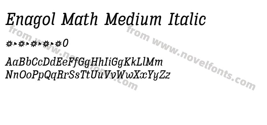 Enagol Math Medium ItalicPreview