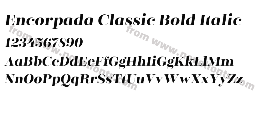Encorpada Classic Bold ItalicPreview