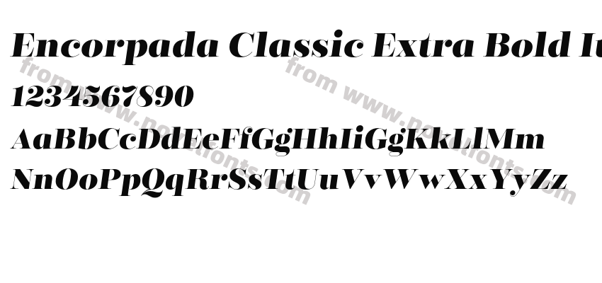 Encorpada Classic Extra Bold ItalicPreview