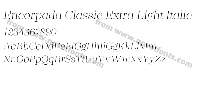 Encorpada Classic Extra Light ItalicPreview
