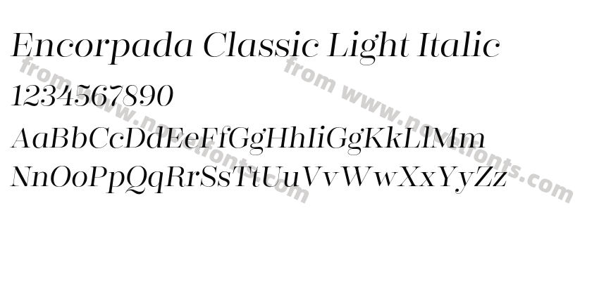 Encorpada Classic Light ItalicPreview