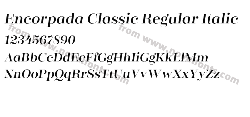 Encorpada Classic Regular ItalicPreview