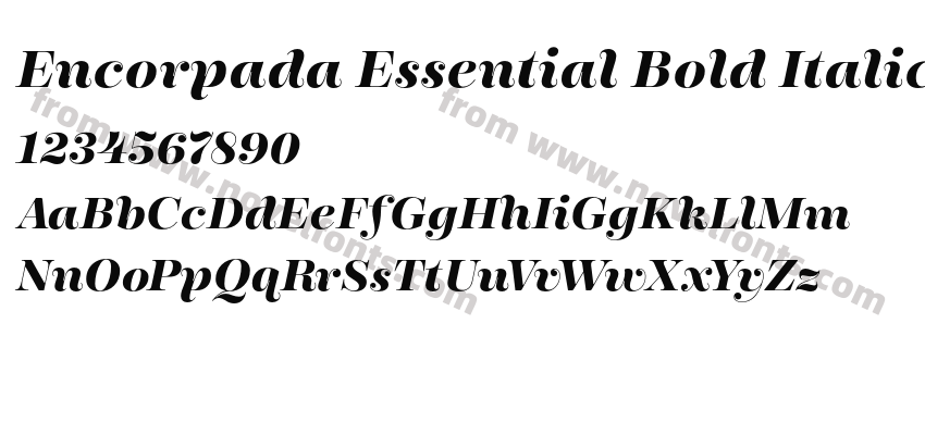 Encorpada Essential Bold ItalicPreview