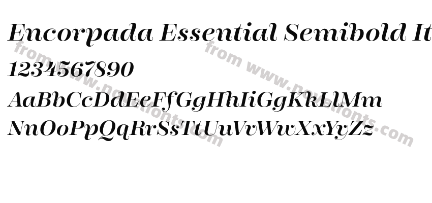 Encorpada Essential Semibold ItalPreview