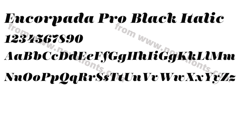Encorpada Pro Black ItalicPreview