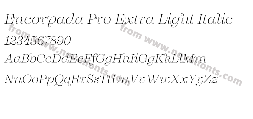 Encorpada Pro Extra Light ItalicPreview