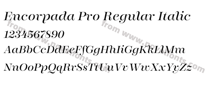 Encorpada Pro Regular ItalicPreview