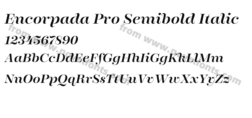 Encorpada Pro Semibold ItalicPreview