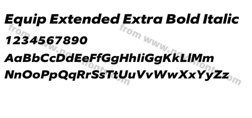 Equip Extended Extra Bold ItalicPreview