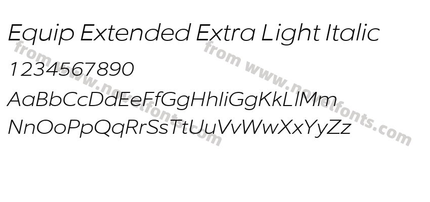 Equip Extended Extra Light ItalicPreview
