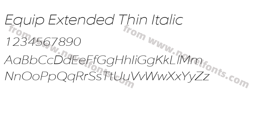 Equip Extended Thin ItalicPreview