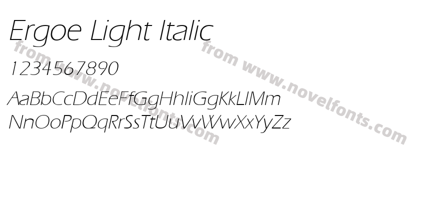 Ergoe Light ItalicPreview