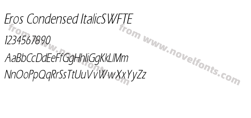 Eros Condensed ItalicSWFTEPreview