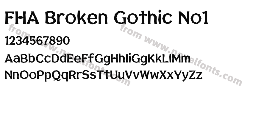 FHA Broken Gothic No1Preview