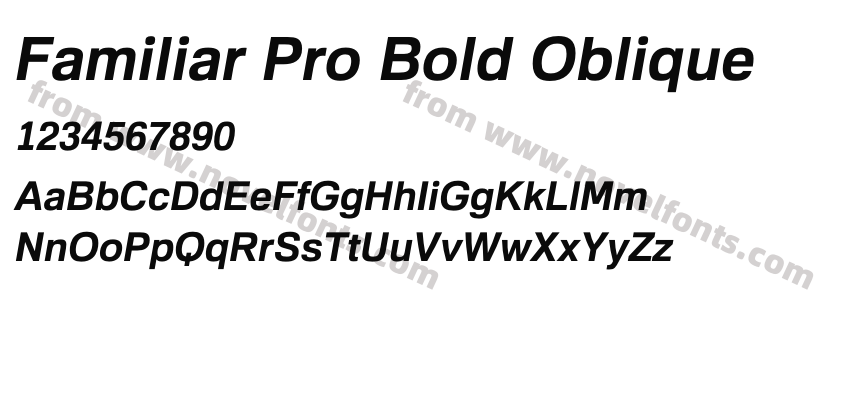 Familiar Pro Bold ObliquePreview