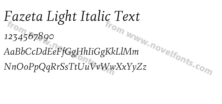 Fazeta Light Italic TextPreview