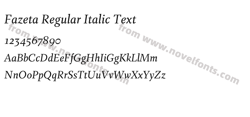 Fazeta Regular Italic TextPreview