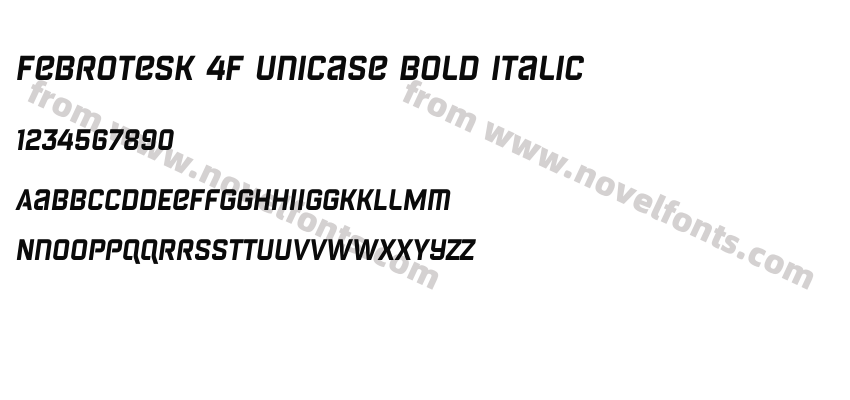 Febrotesk 4F Unicase Bold ItalicPreview