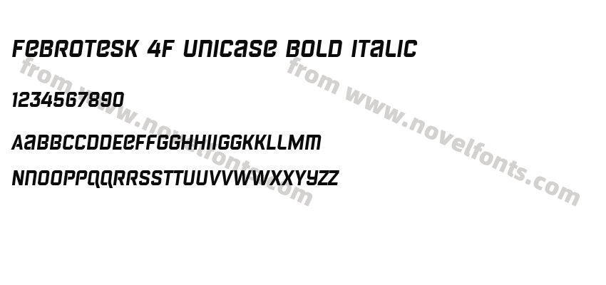 Febrotesk 4F Unicase Bold ItalicPreview