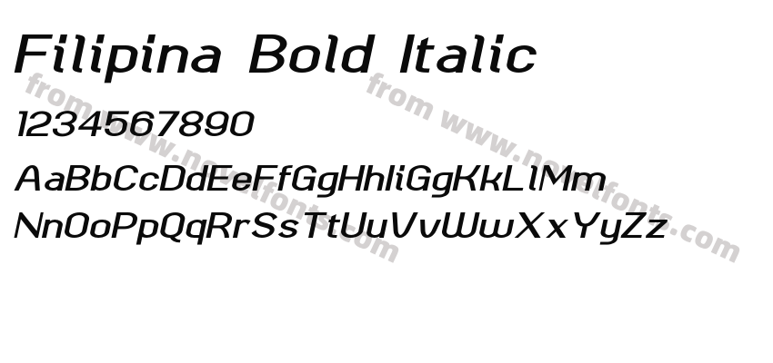 Filipina Bold ItalicPreview