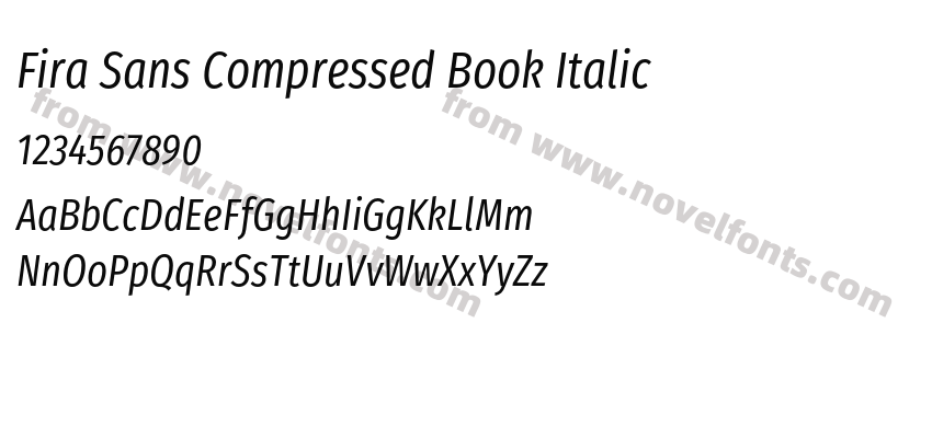 Fira Sans Compressed Book ItalicPreview