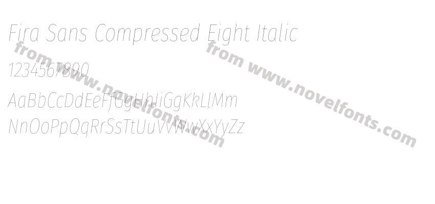 Fira Sans Compressed Eight ItalicPreview