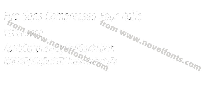 Fira Sans Compressed Four ItalicPreview